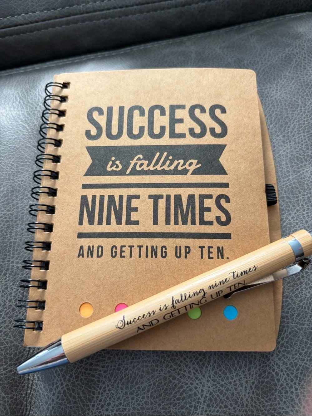 Inspirational Notebook & Matching Pen, includes sticky notes - pick one